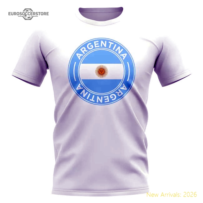 Argentina National Teams Football Badge T-Shirt (White) Xsb (3-4 Years)