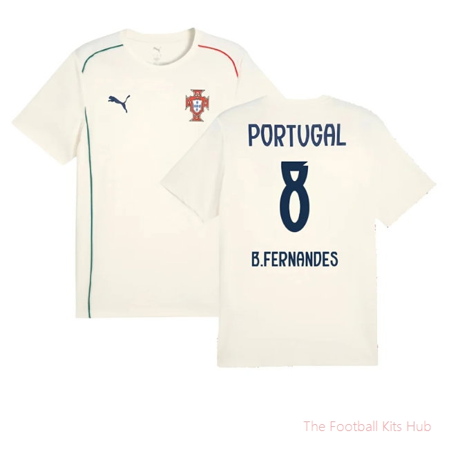 [EFS] 2025/26 Portugal Casuals Tee (Sugared Almond) (B.Fernandes 8)