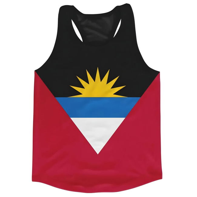 Tournament-Edition Collector'S-Item Antigua And Barbados Flag Running