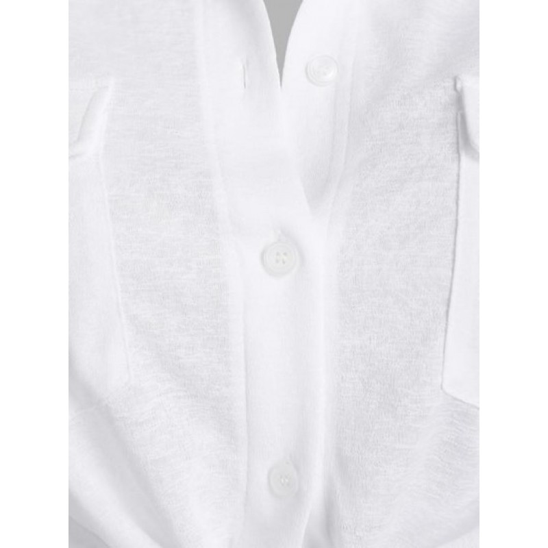 Semi Sheer Pocket Tied Shirt DS3395