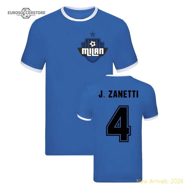 Javier Zanetti Milan Ringer Tshirt (blue) - Fan Collection