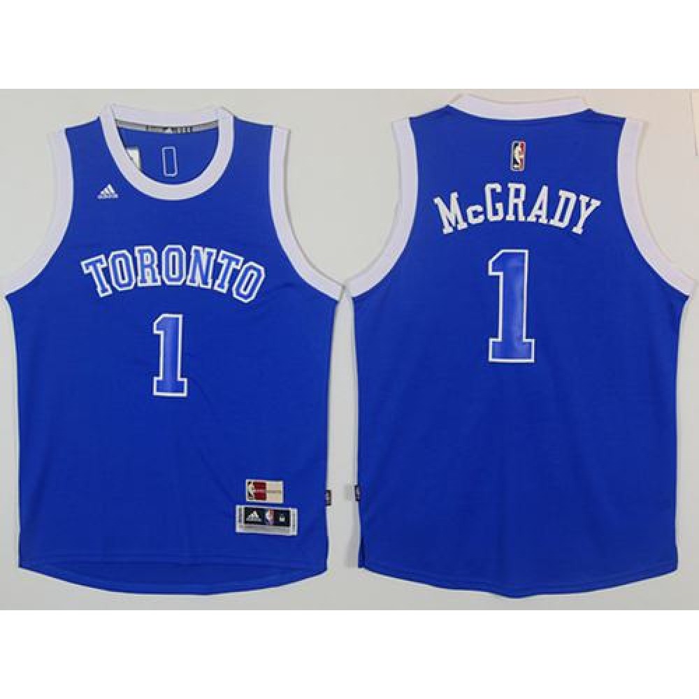 Game Day Cost-Effective Men's TOR #1 Tracy Blue Basketball Jersey