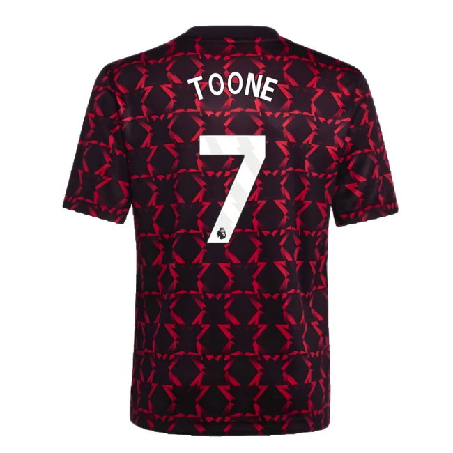 2024-2025 Man Utd Pre-Match Jersey (Black) - Kids (Toone 7)