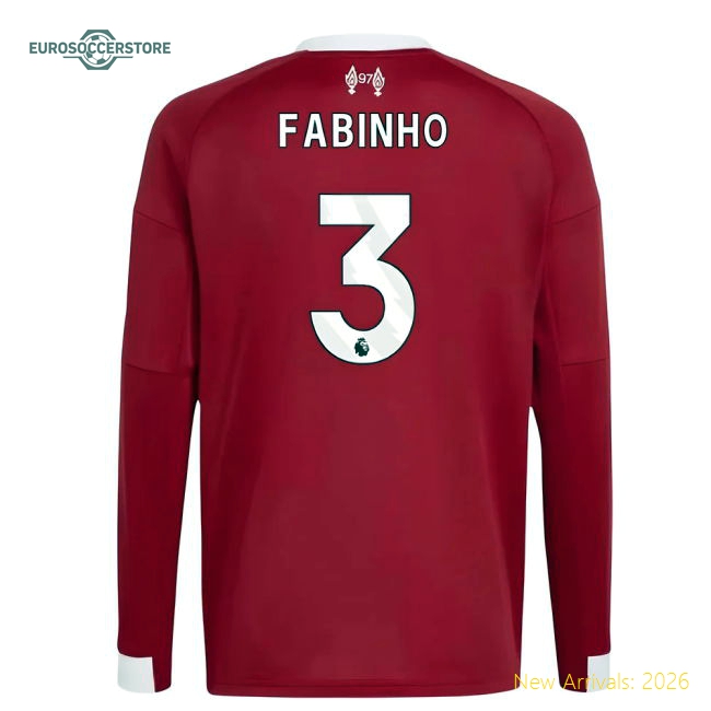 2025-2026 Liverpool Long Sleeve Home Shirt (Kids) (Fabinho 3)