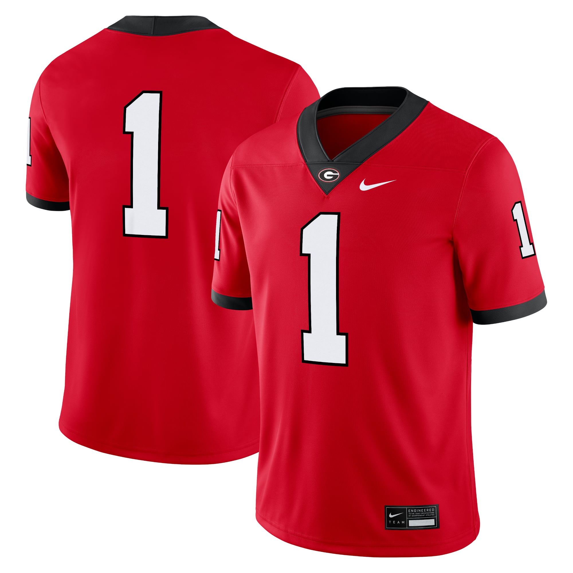 #1 Georgia Bulldogs Nike Game Jersey - Red