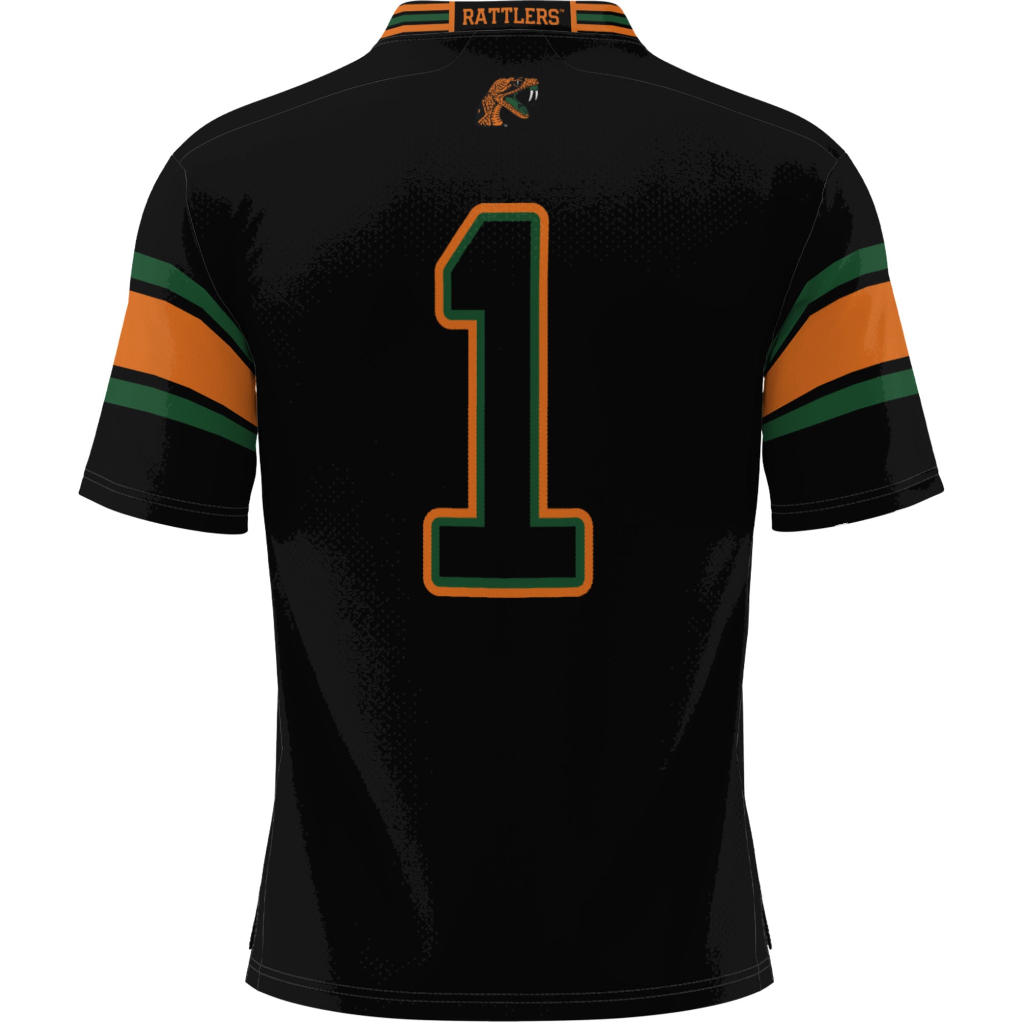 Men's #1 Black Florida A&M Rattlers Football Jersey