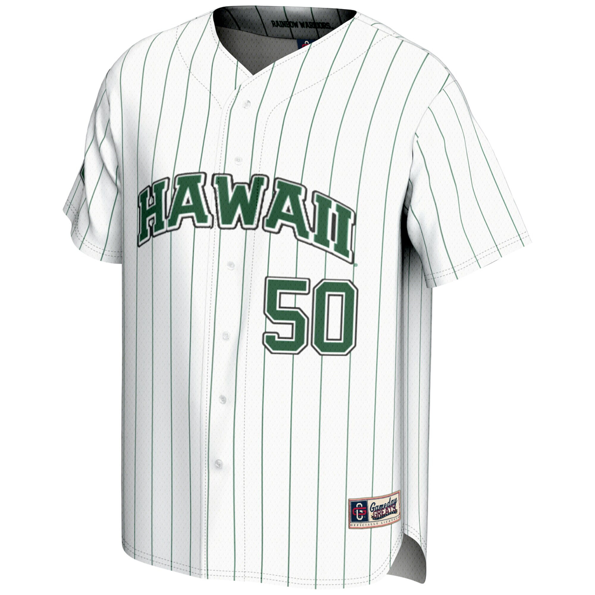 [NJP] Hawaii Rainbow Warriors GameDay Greats Youth Lightweight Baseball Jersey - White