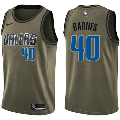Mavs Harrison Barnes #40 Elite 2024 Icon NBA Swingman Jersey Green