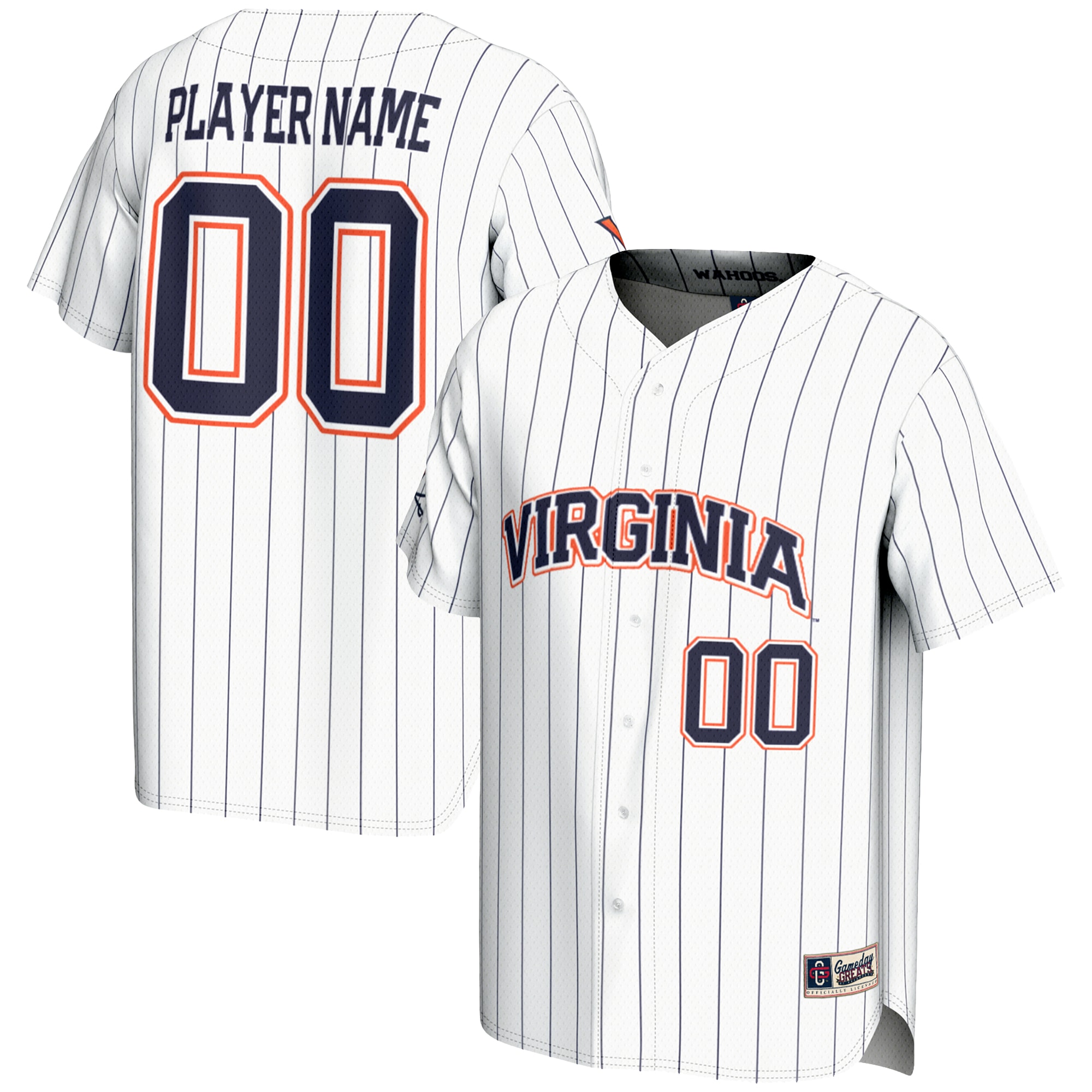 [NJP] Youth Virginia Cavaliers GameDay Greats NIL Pick-A-Player Lightweight Baseball Jersey - White