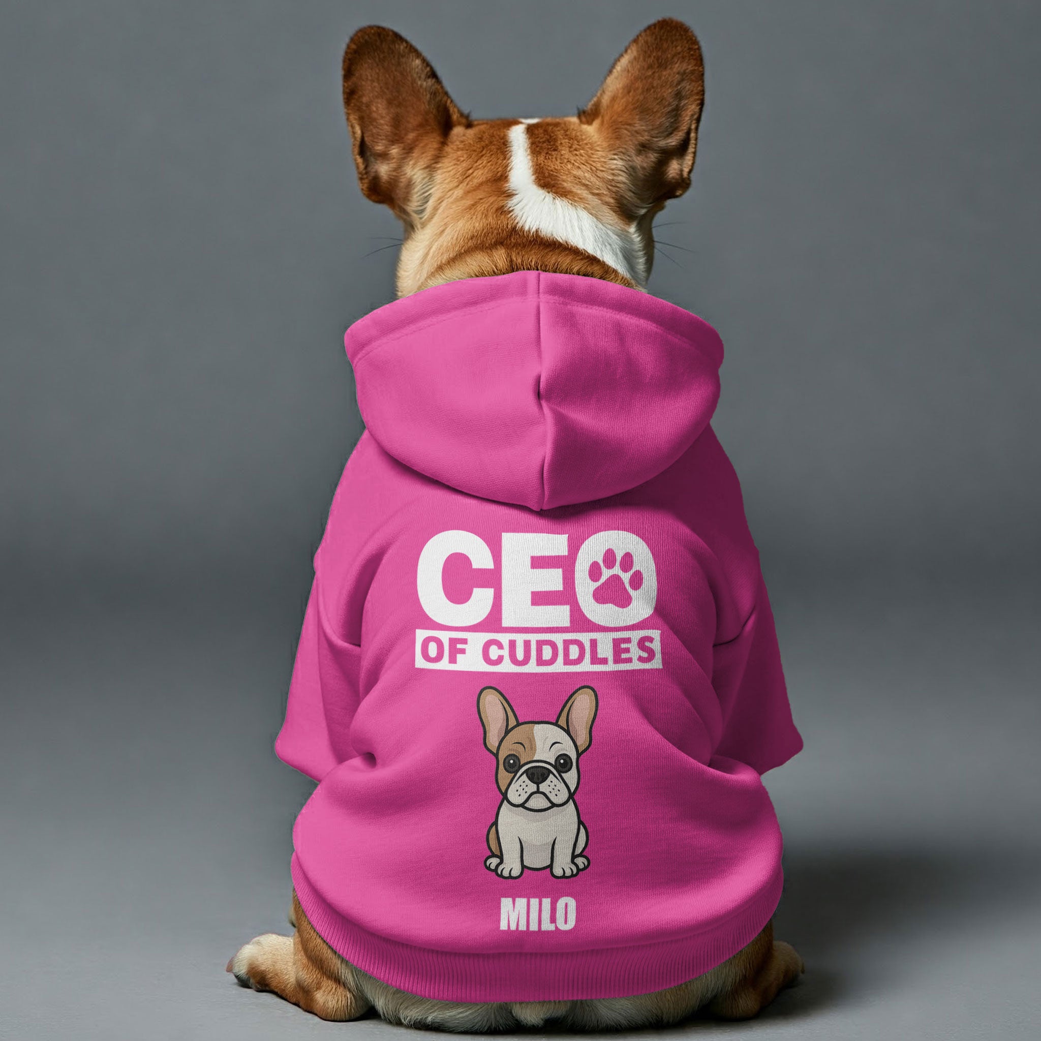 Street-Ready Ceo Of Cuddles - Personalized French Bulldog Hoodies Wit...