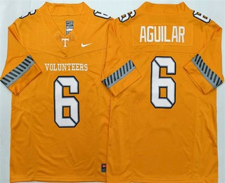 alternate jersey Men's None Joey Aguilar #6 Orange 2025 Football