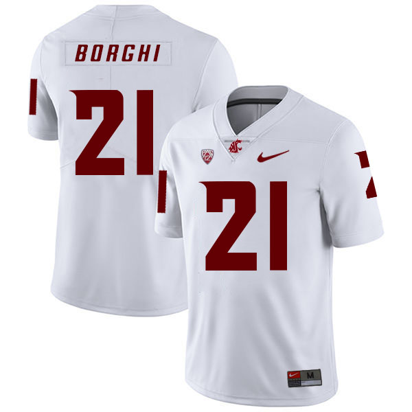 Men's None White 2024 college football Max Borghi #21 performance