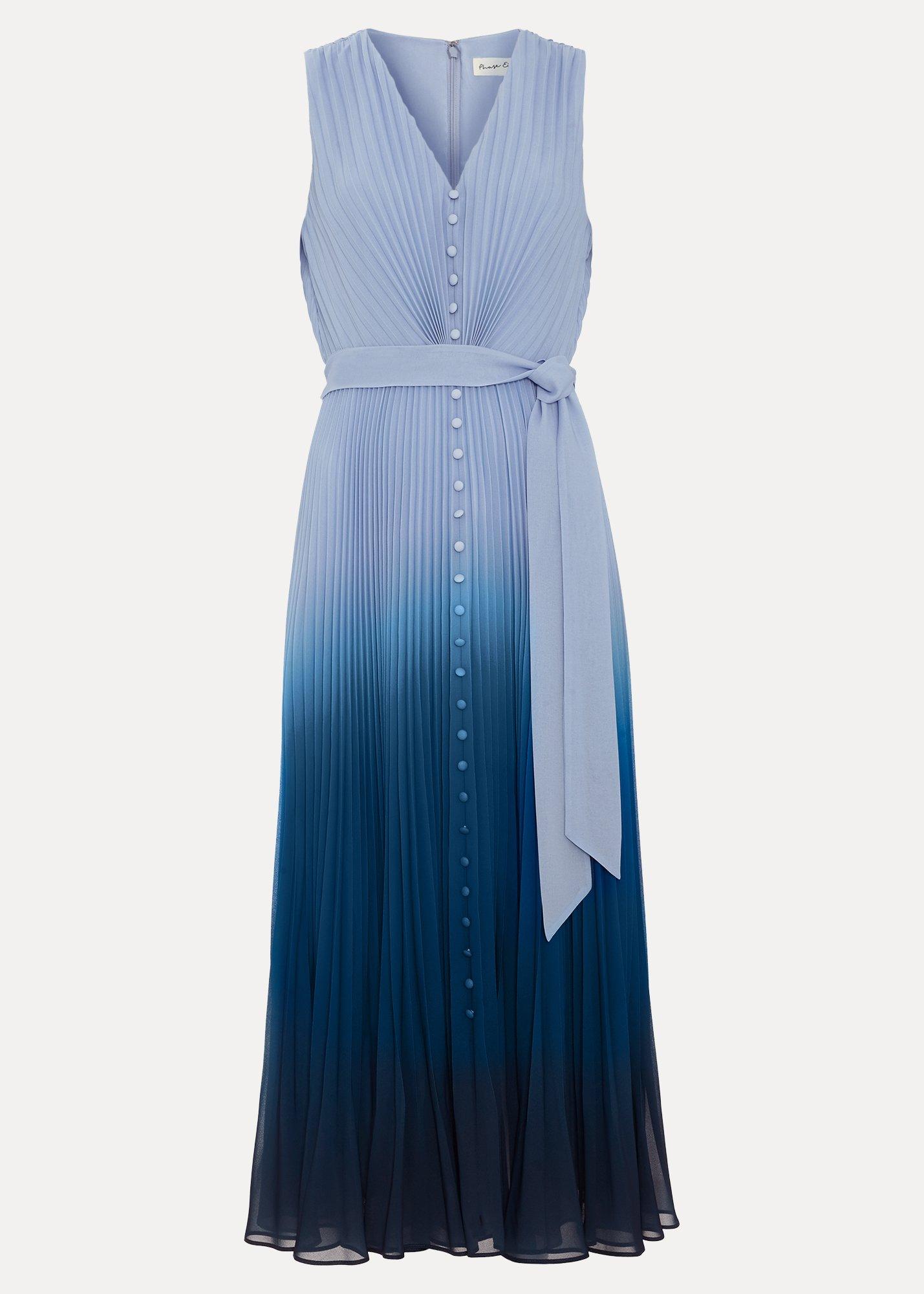 Petite Mira Blue Ombre Sleeveless Dress