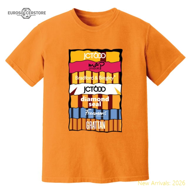 Bradford Sponsor History T-shirt (orange) - Unbeatable Value