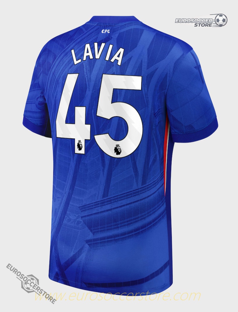 LAVIA's Chelsea Home Jersey 45 for the 25-26 Season