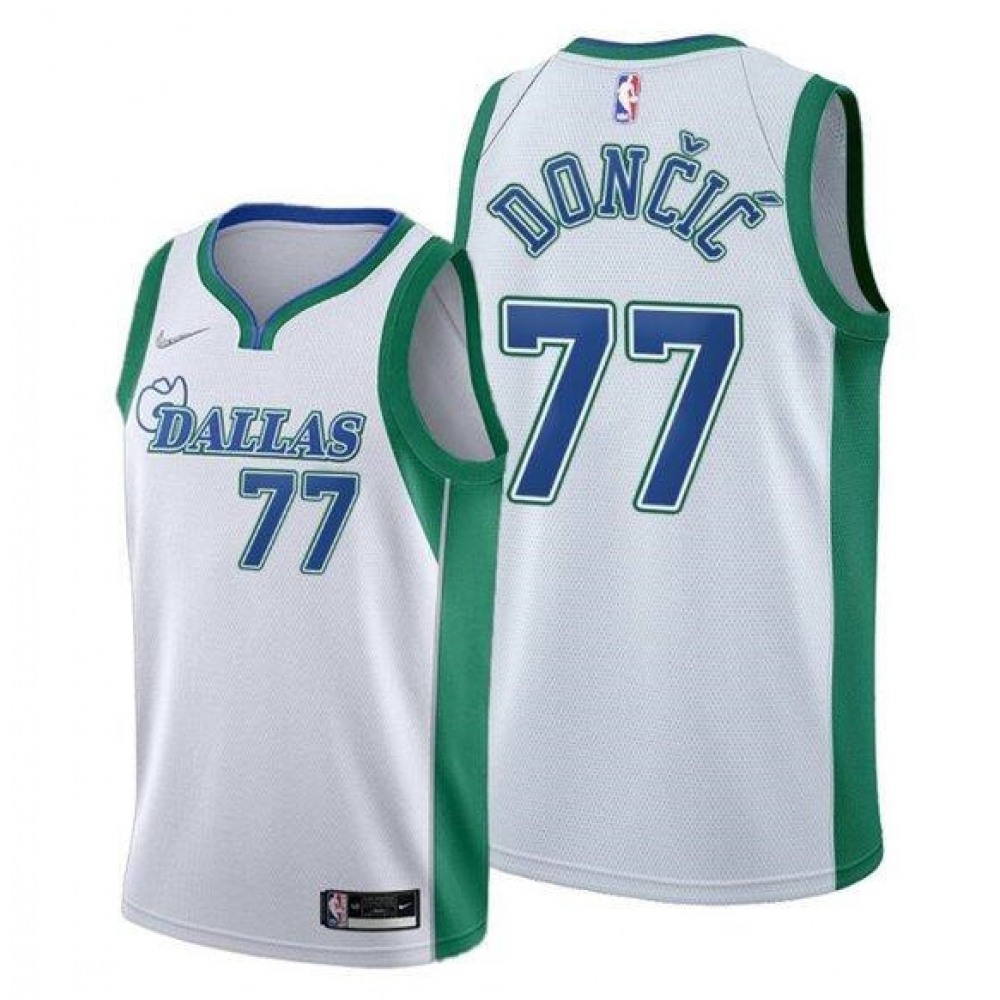 Premium Dallas Mavericks 77 White Jersey - City Edition - Fan Favorite