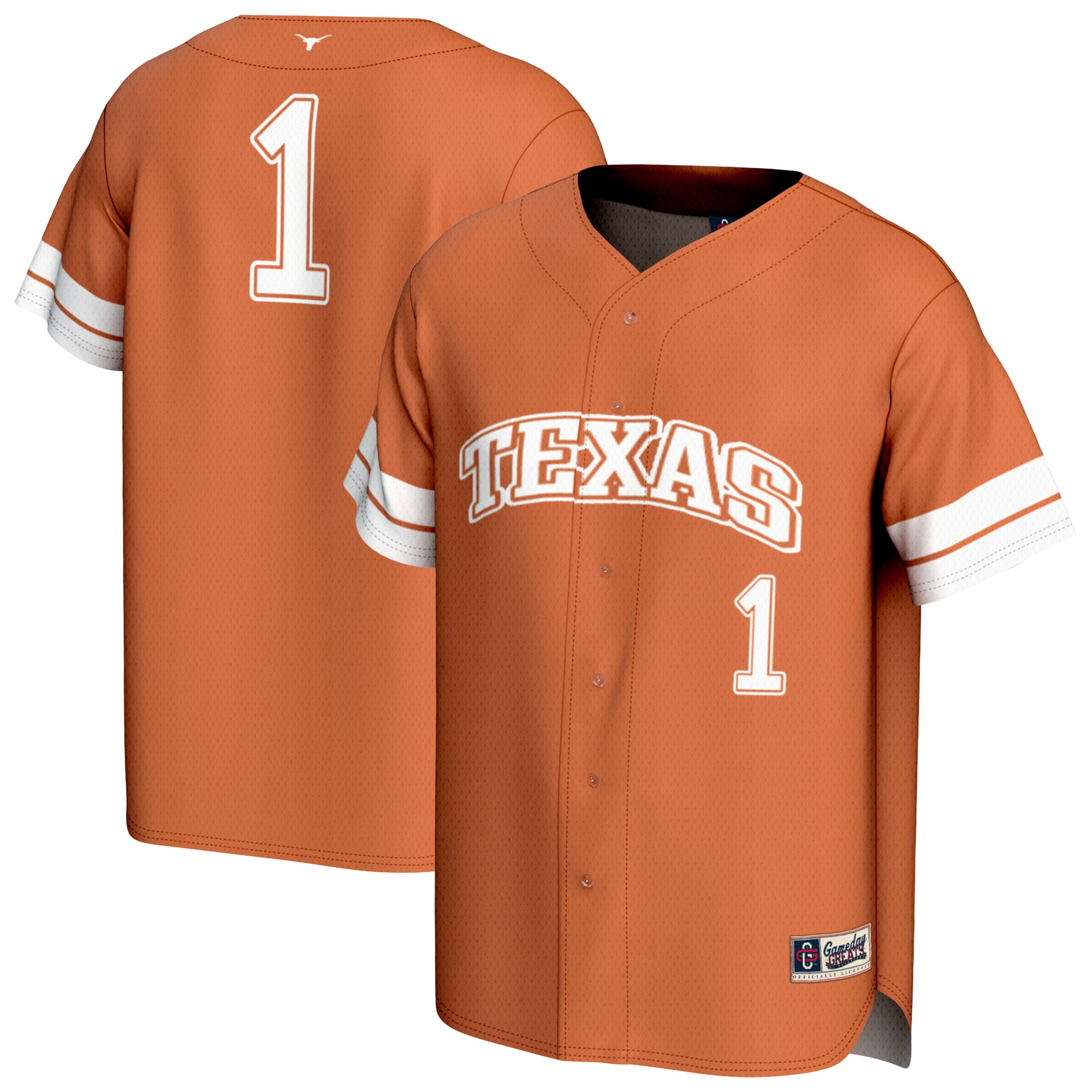 [NJP] Women's Texas Longhorns GameDay Greats Collegiate Baseball Fashion Jersey - Texas Orange