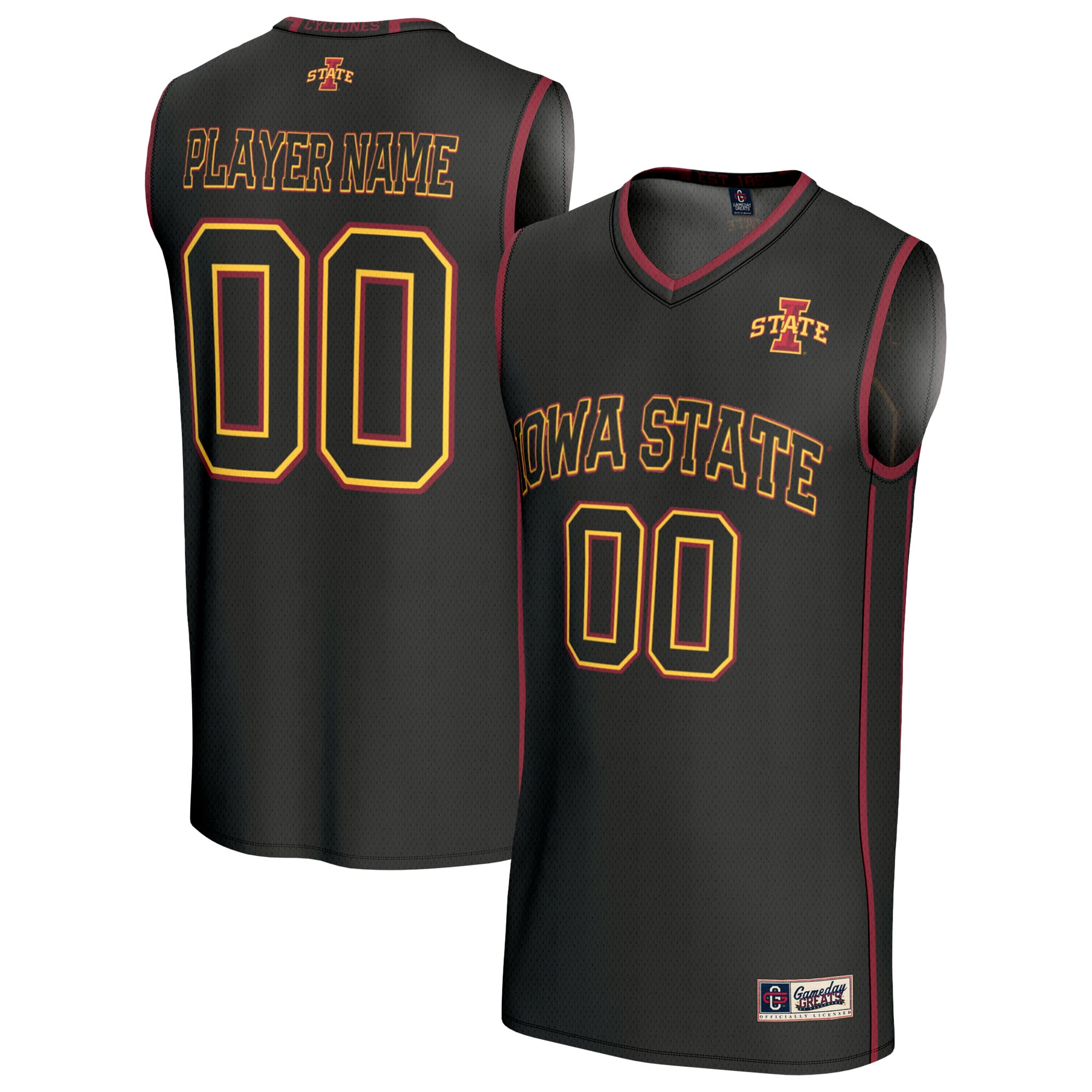 Iowa State Cyclones GameDay Greats Unisex Lightweight Collegiate Men's Basketball NIL Pick-A-Player Fashion Jersey - Black