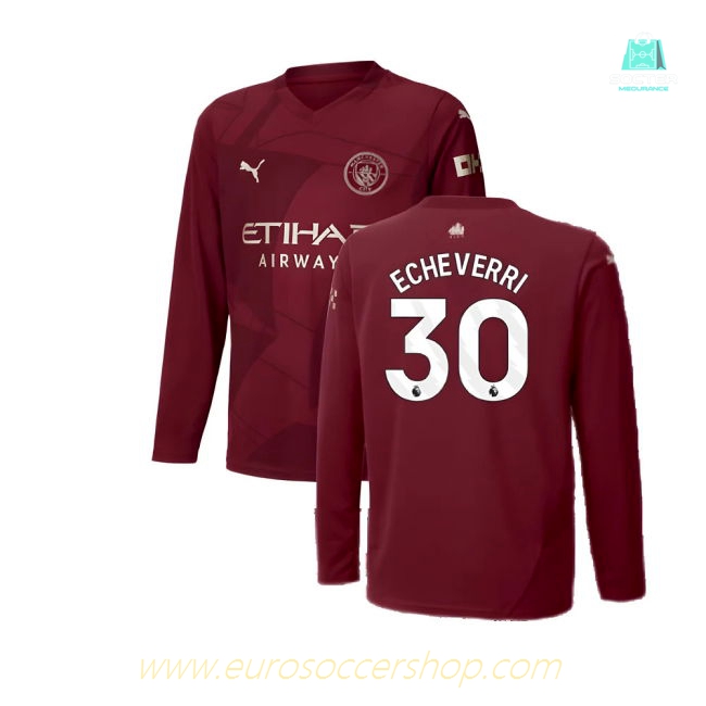 2024-2025 Man City Third Long Sleeve Shirt (Kids) (Echeverri 30)