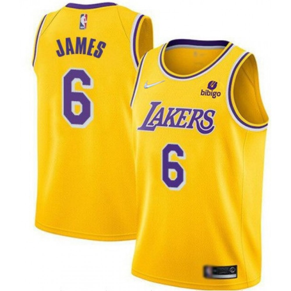 Authentic LeBron James6 Los Angeles Lakers Yellow Jersey - - Must-Have Jersey