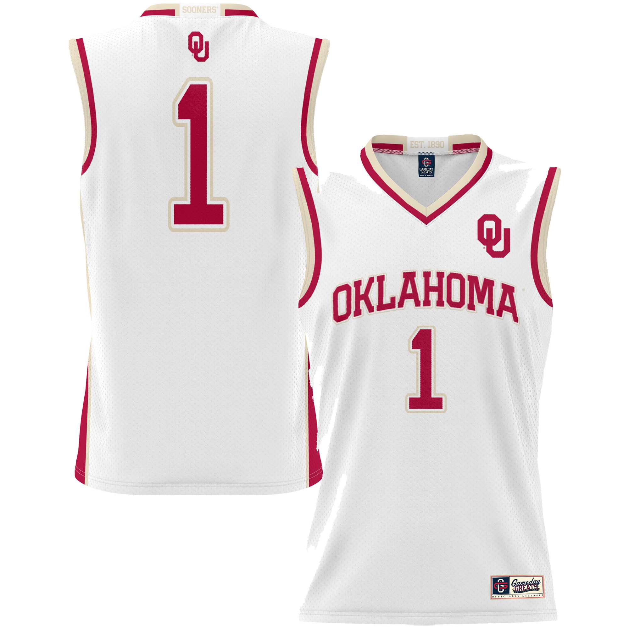 [NJP] Women's Oklahoma Sooners GameDay Greats Lightweight Basketball Jersey - White
