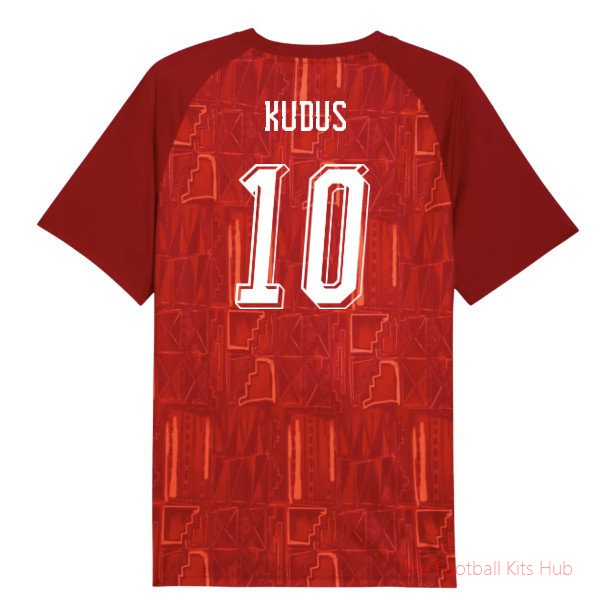 2026-2027 Ghana Warm Up Jersey (Dark Crimson) (Kudus 10)