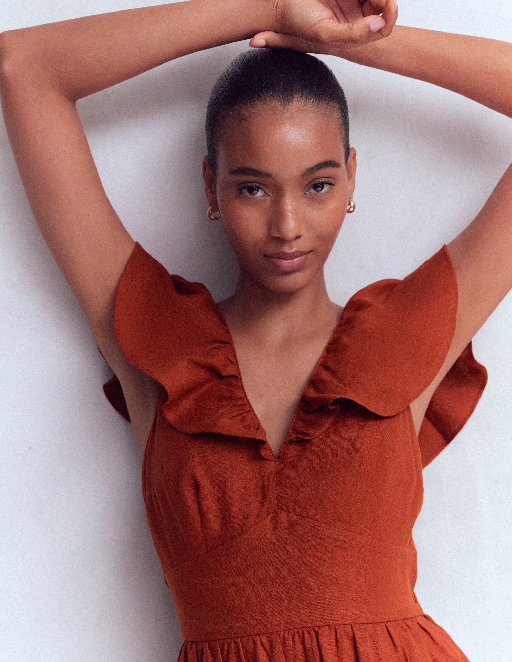 Mega Ruffle Linen Dress