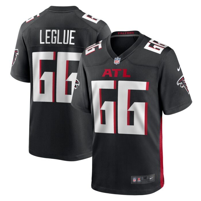 Men's Atlanta Falcons John Leglue Nike Black Team Game Jer...