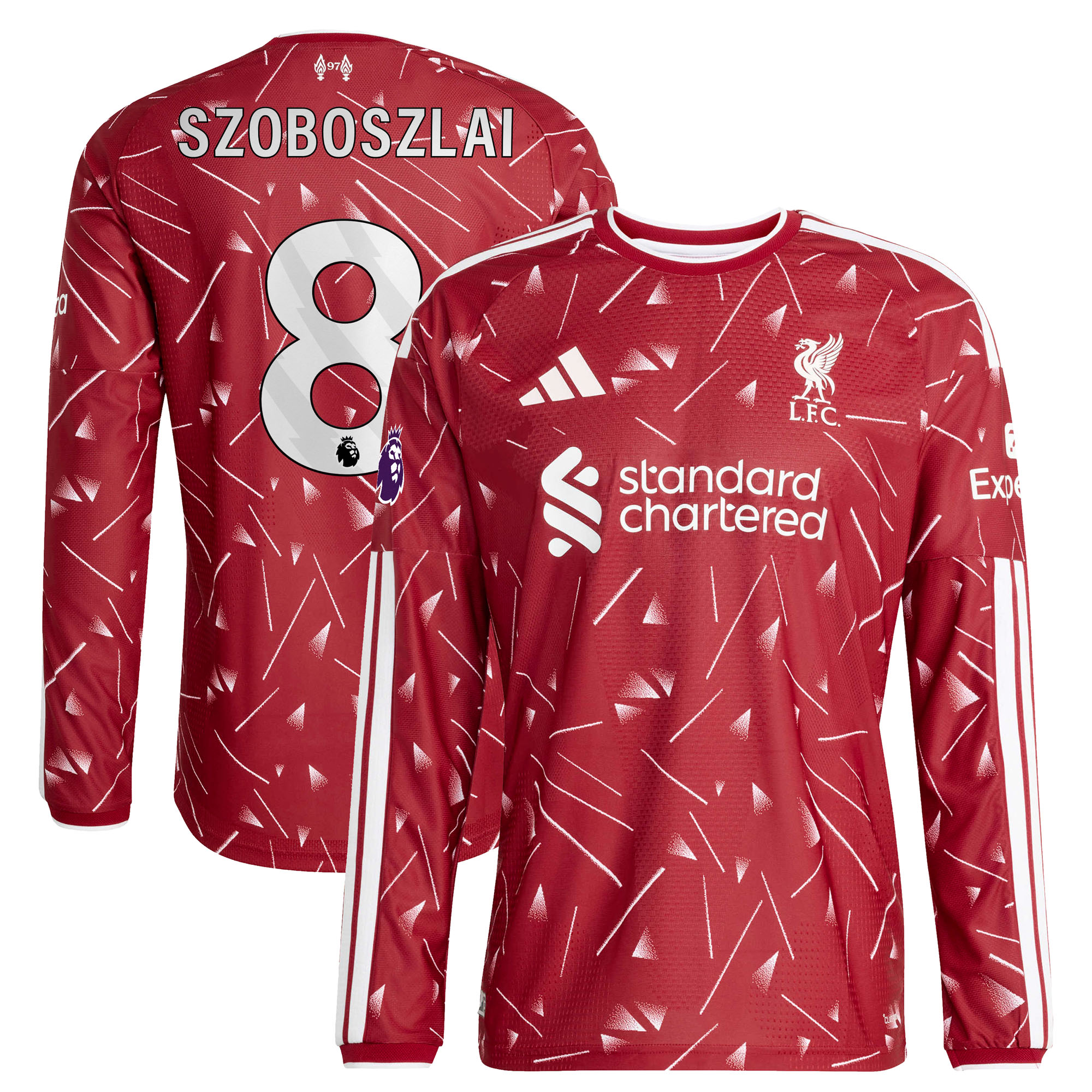 [LK] Women's Dominik Szoboszlai Liverpool 2026/27 Home On-Field Authentic Long Sleeve Jersey - Red