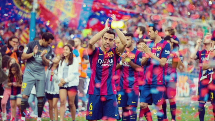 Barcelona 201415 Home Shirt with GRACIES XAVI 1 - Official Replica