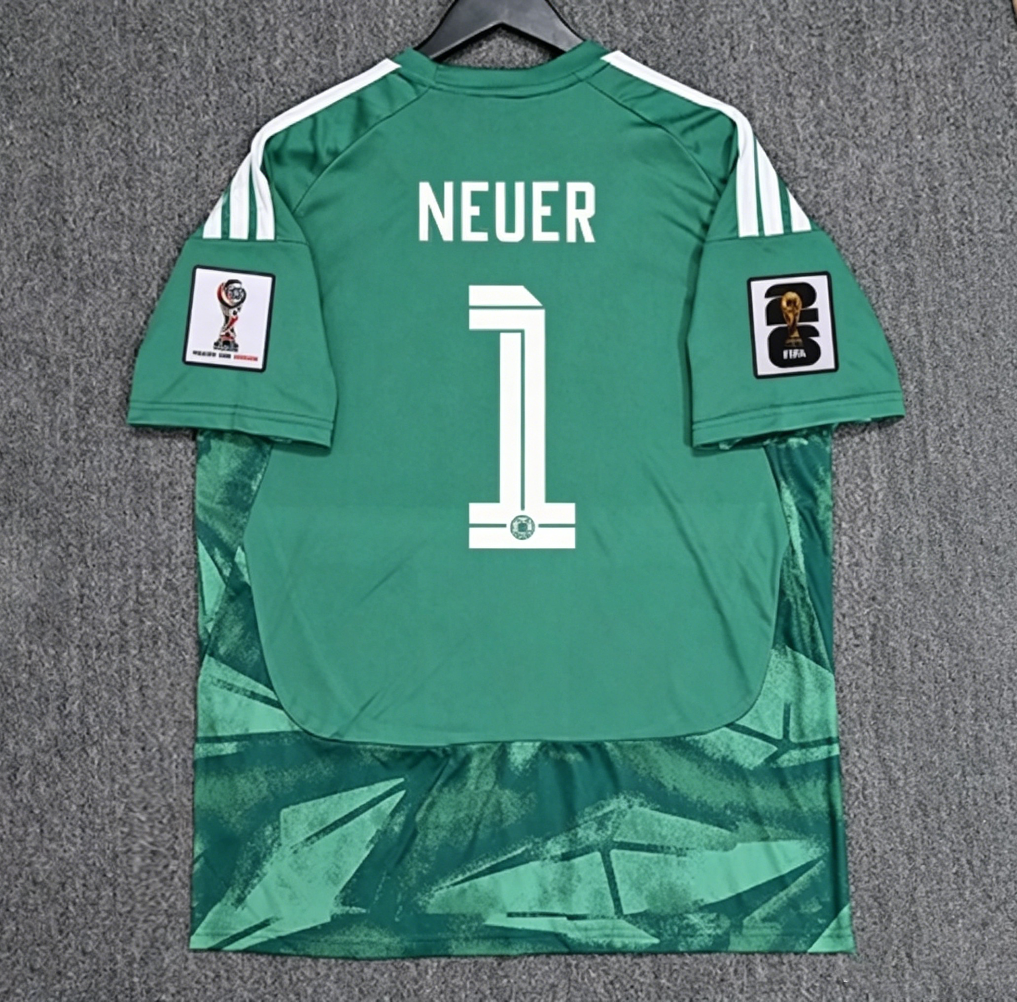 [FSOUK] Germany Manuel Neuer 1 Green Short Sleeve Home Goalkeeper Jersey Youth 2026 World Cup
