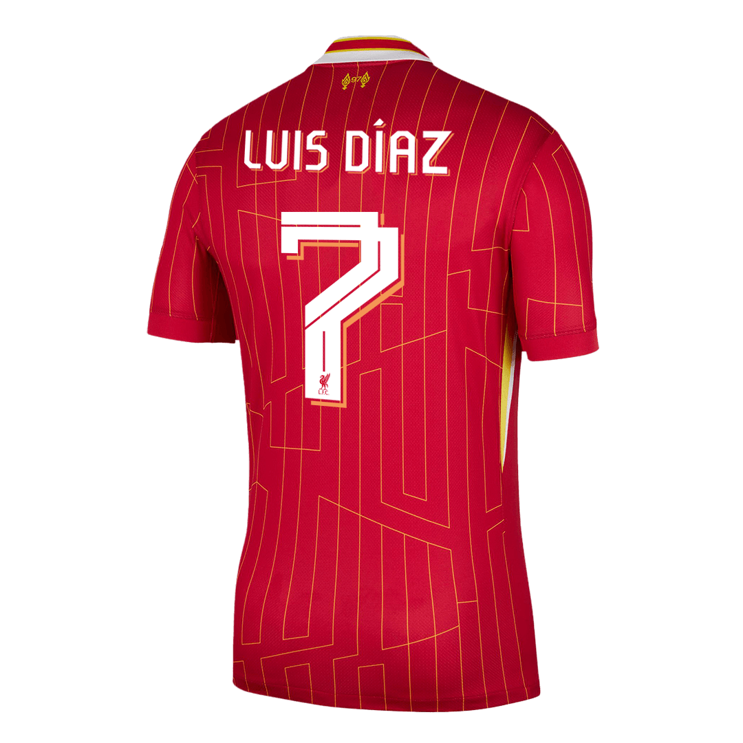 Luis D¨ªaz #7 Liverpool Home Soccer Jersey 2024/25 - UCLAuthentic Kit