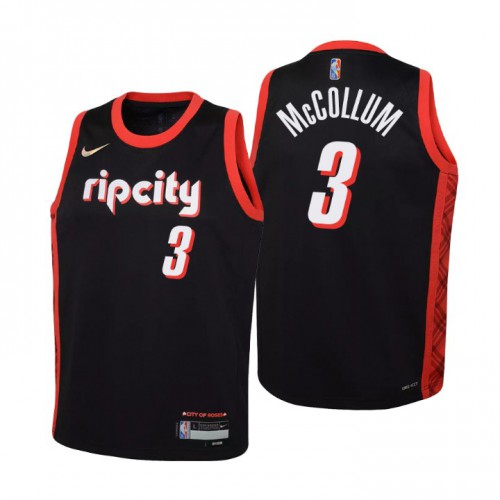 Portland Trail Portland Trail Blazers #3 C.J. McCollum Youth Nike Black 2021/22 Swingman Jersey ¨C City Edition Youth