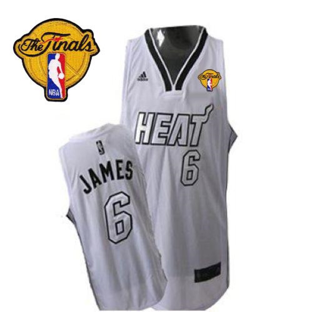 Performance High-Quality Men's MIA #6 LeBron White Basketball Jersey