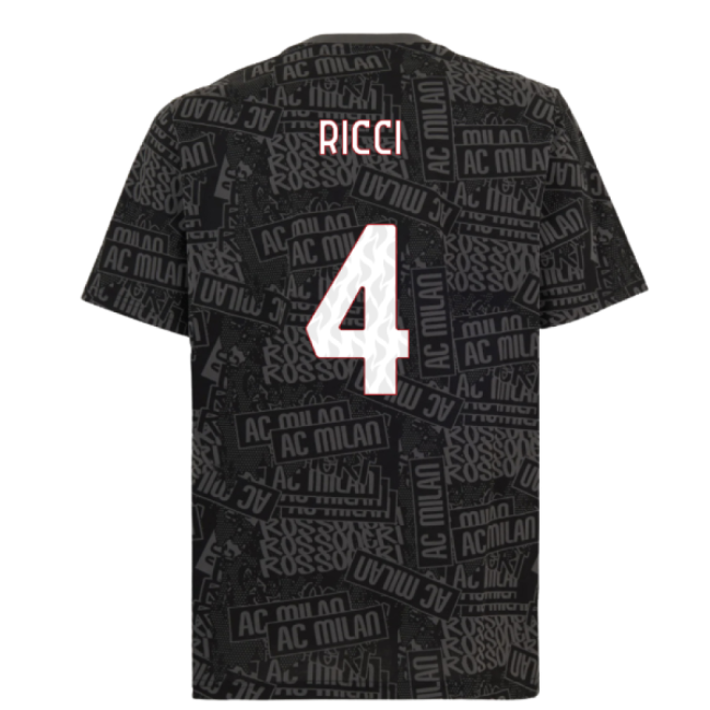 First-class 2025-2026 Ac Milan Ftblculture Tee Aop (black) (ricci 4)