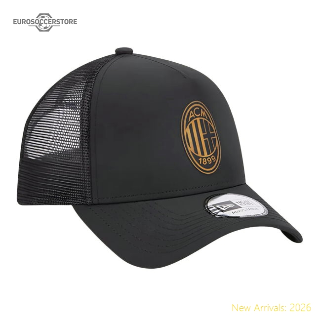 2023-2024 Ac Milan Black  Gold A Frame Trucker Cap - Official Design