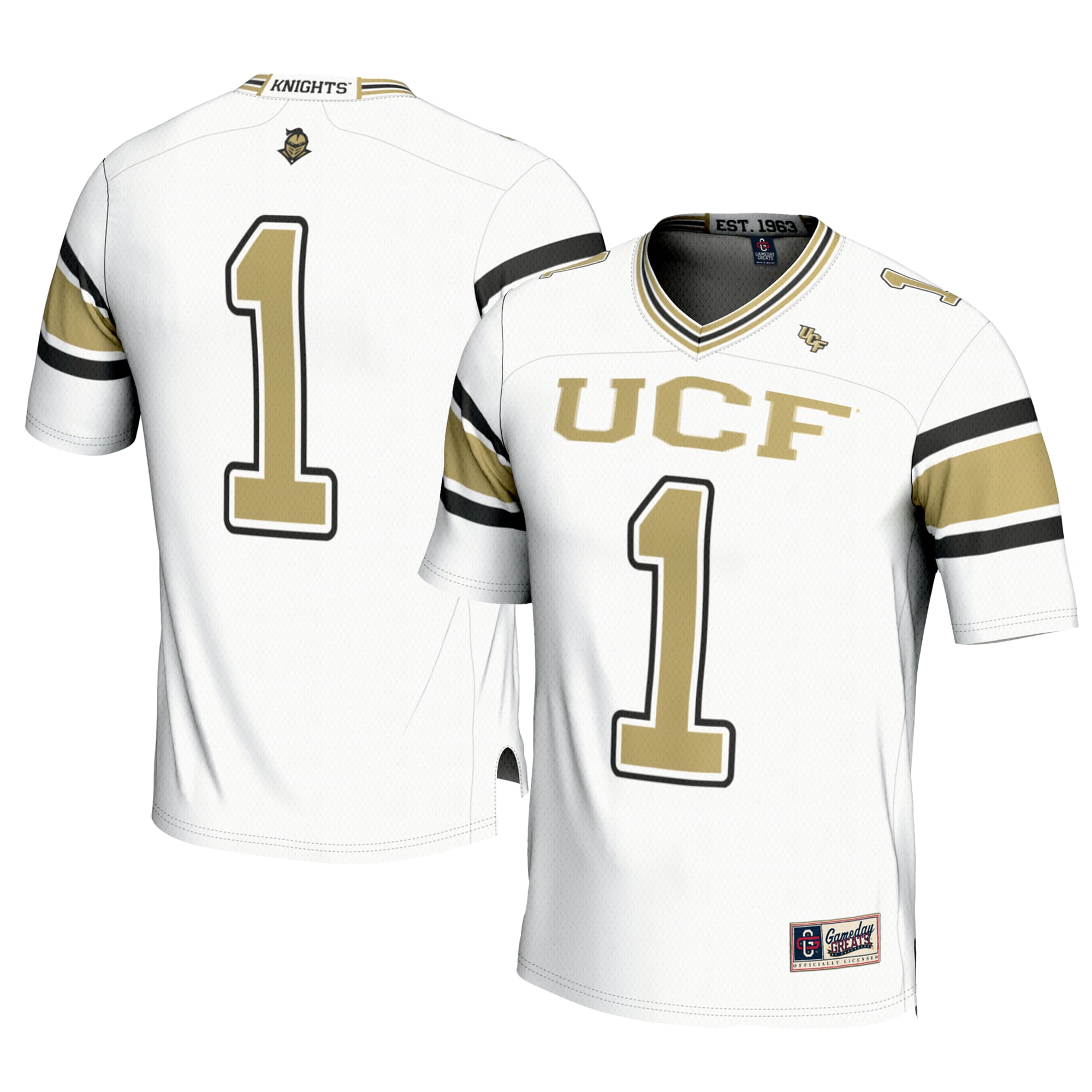 Men's #1 White UCF Knights Football Jersey