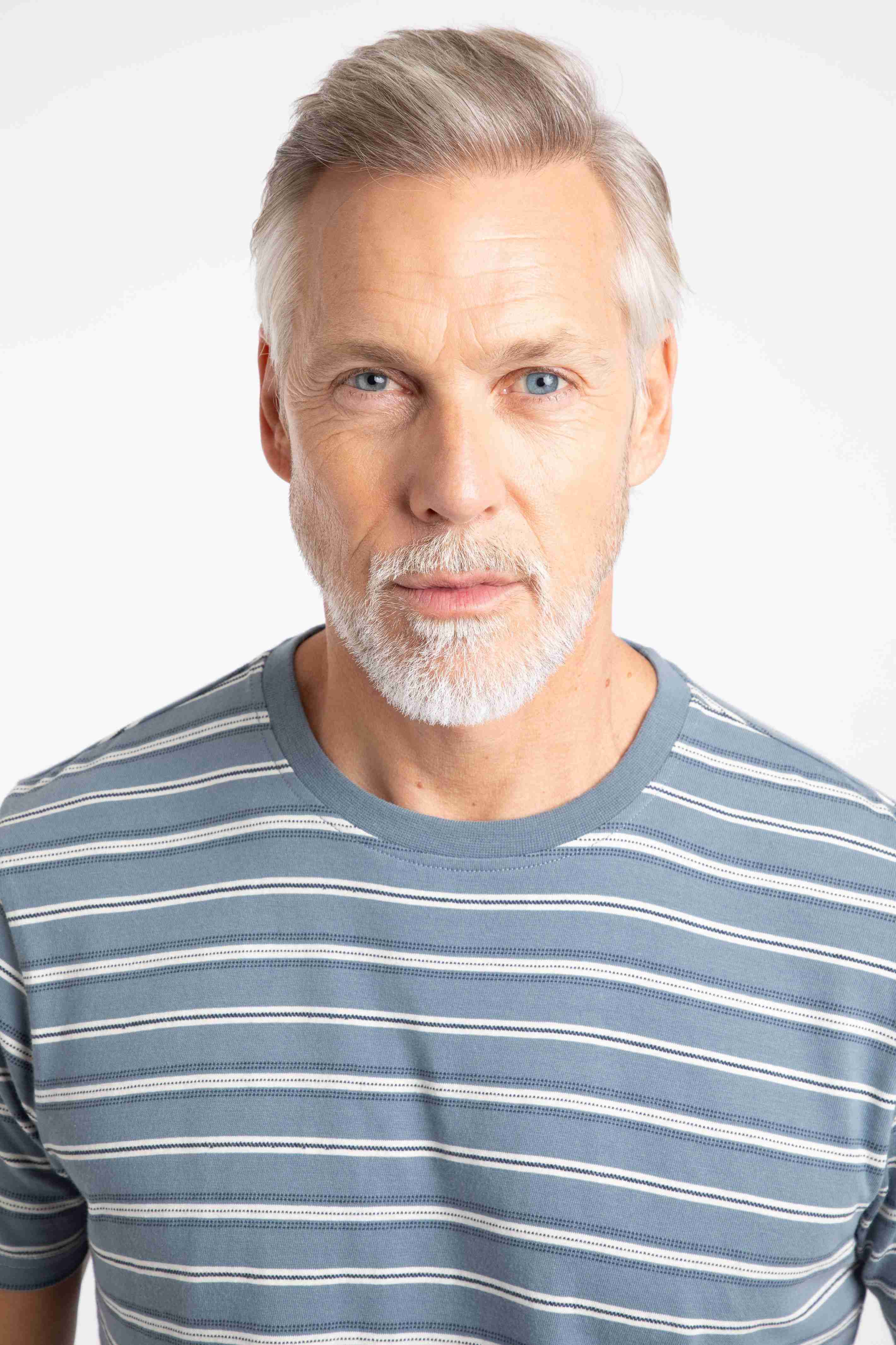 Jefferson Textured Stripe T-Shirt Blue Mirage