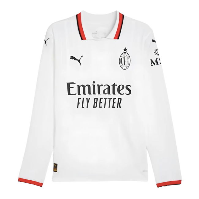 2024-2025 AC Milan Long Sleeve Away Shirt (Rafa Leao 10)