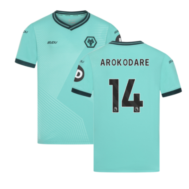 Dedicated Wolves Wolves Away Shirt Kids Arokodare #14 Official Lic...