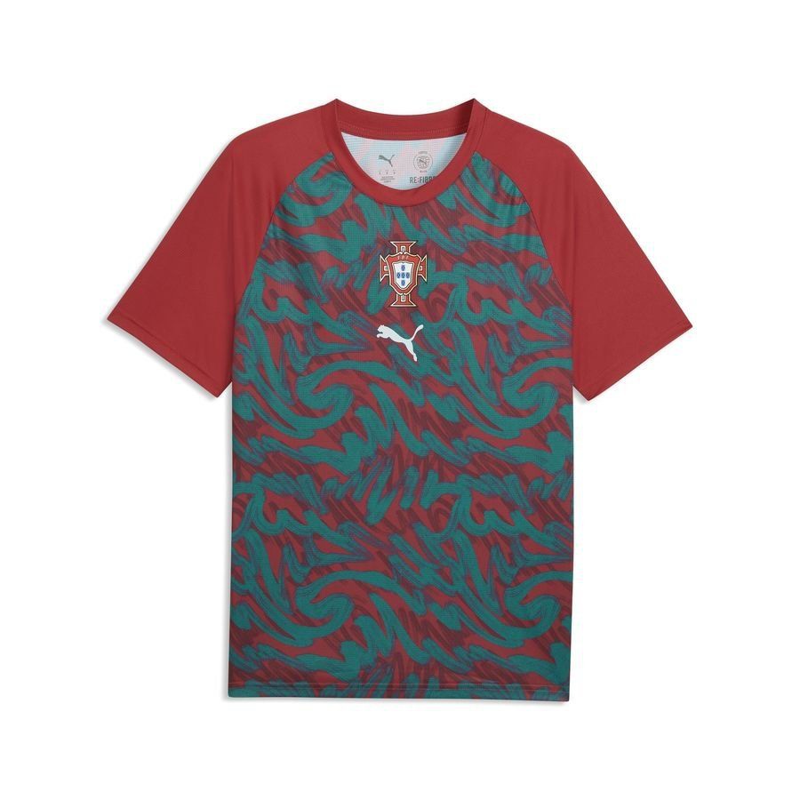 Portugal Training T-Shirt Pre Match World Cup 2026 - Club Red/Green Lagoon