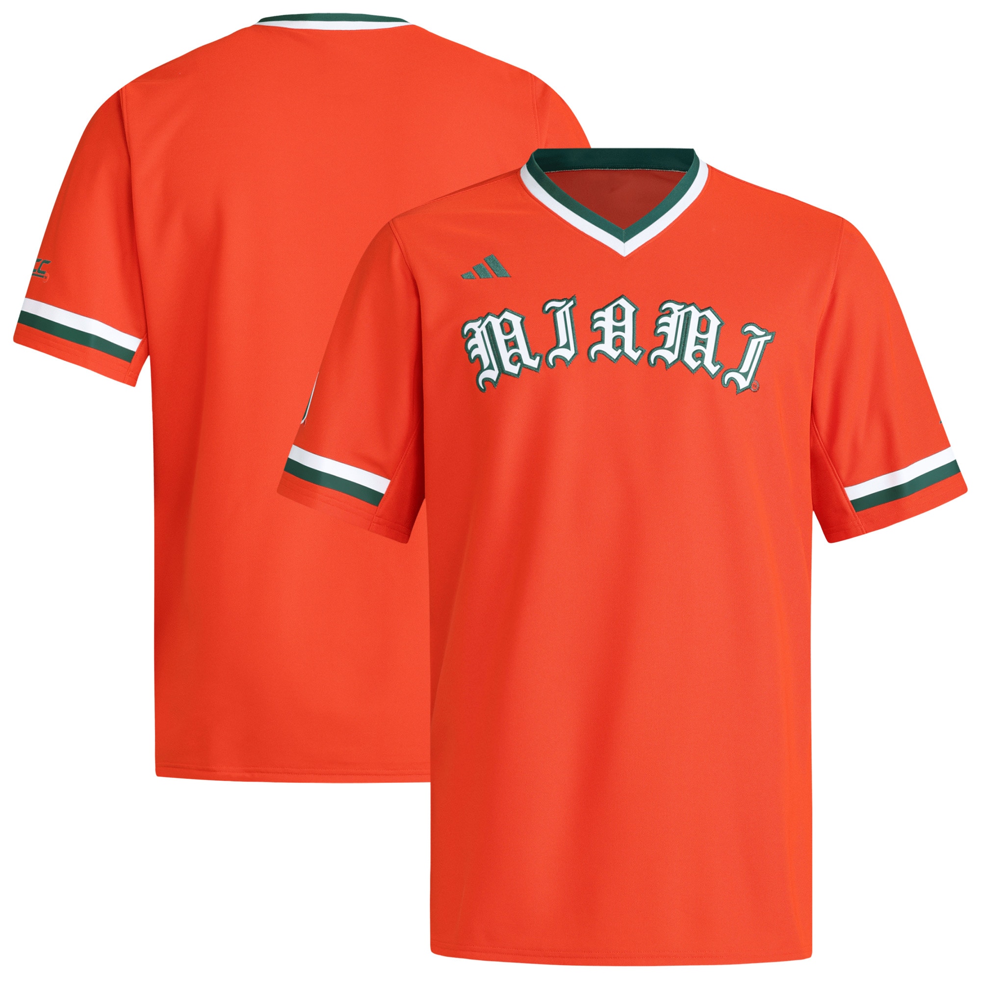 [NJP] Miami Hurricanes V-Neck Baseball Jersey - Orange