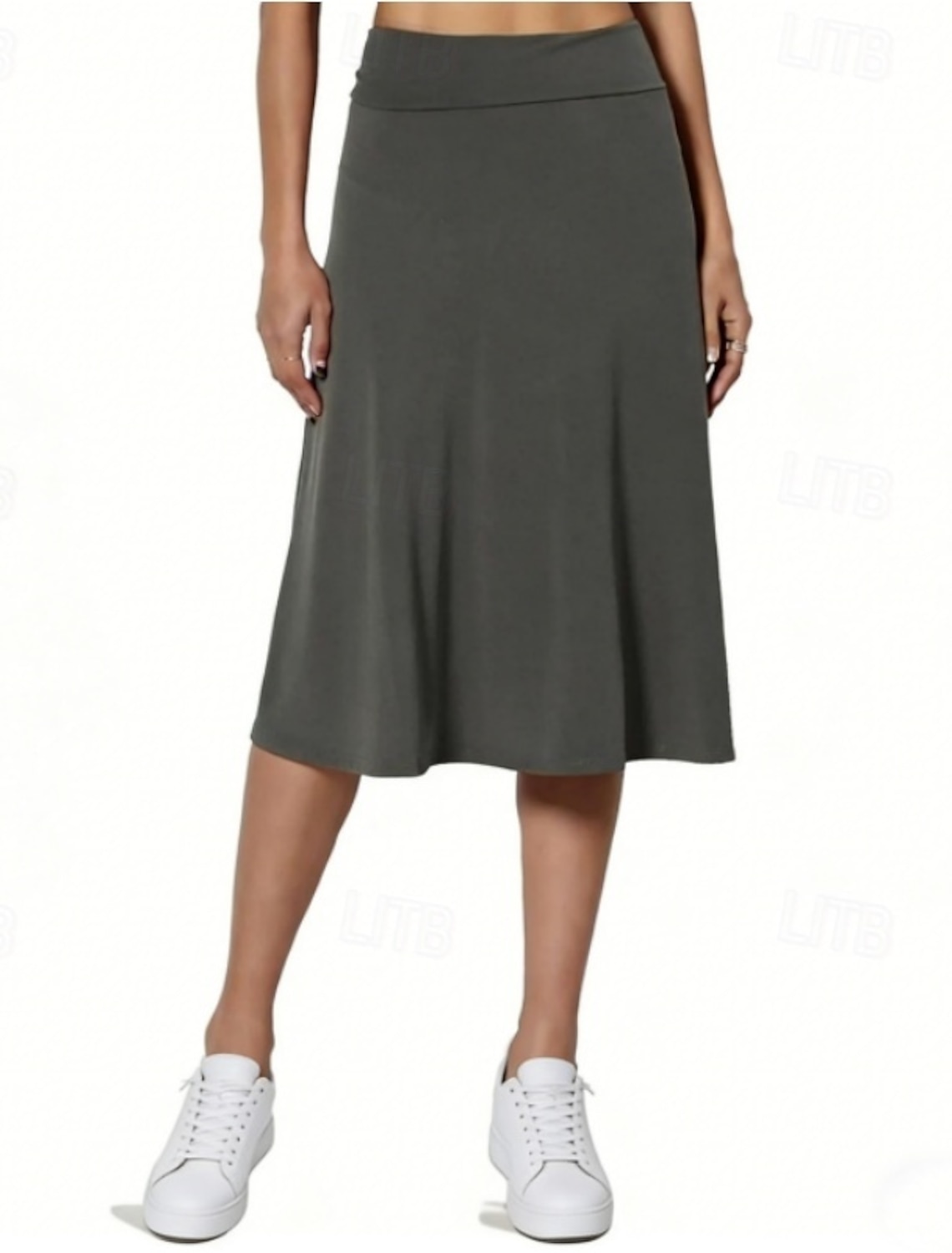 Women's Solid Colored Casual Skirt Tennis Skirts Sport Skirt High Waist Quick Dry Breathable Tennis Golf Pickleball Skirt Dark Grey Black Wine Tennis Clothing