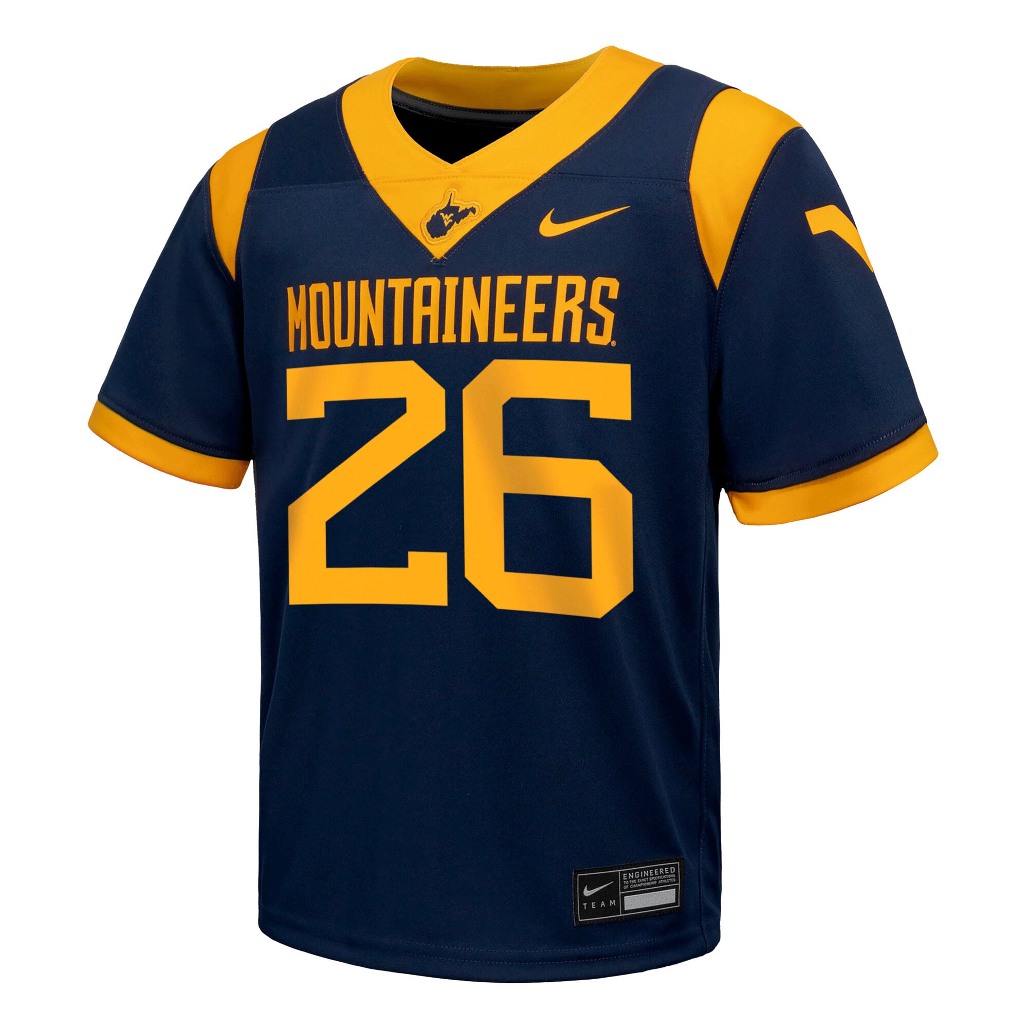 Youth Navy West Virginia Mountaineers Football Jersey