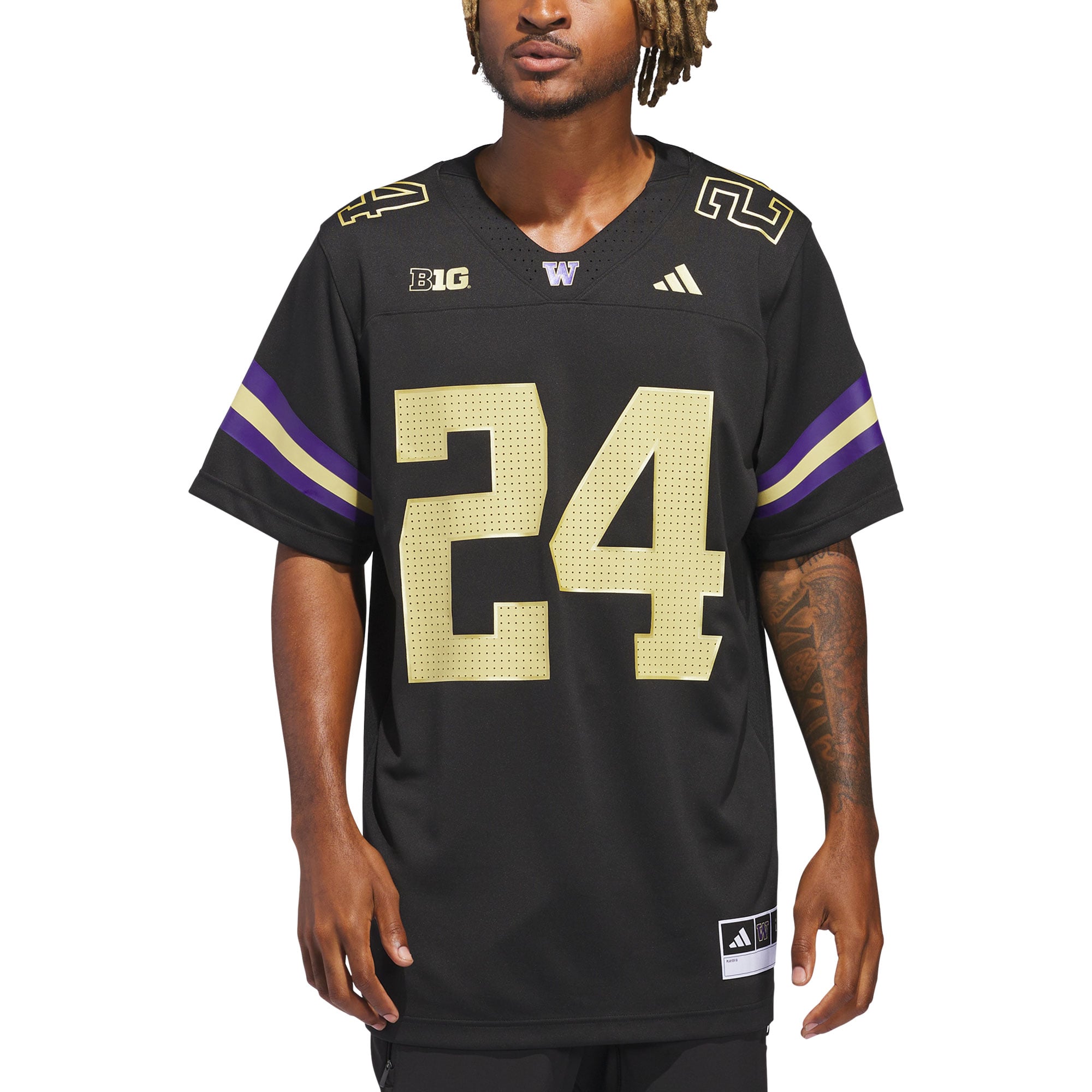 #24 Washington Huskies adidas Alternate Premier Strategy Jersey - Black