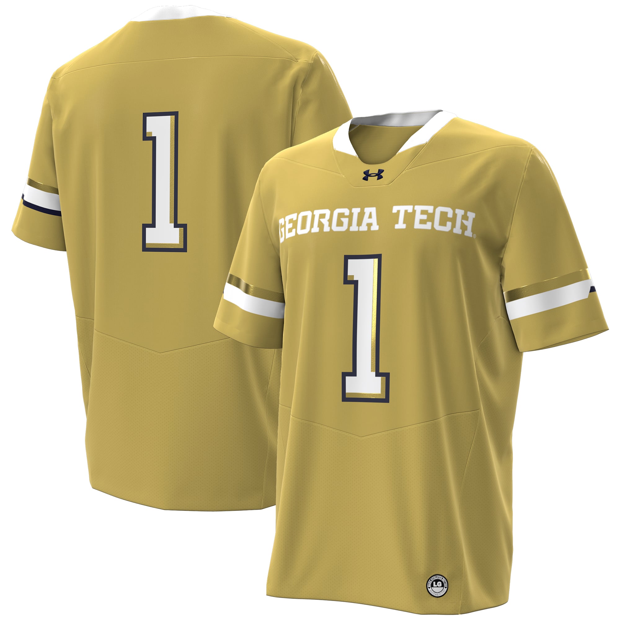 Men's #1 Gold Georgia Tech Yellow Jackets Home Football Jersey