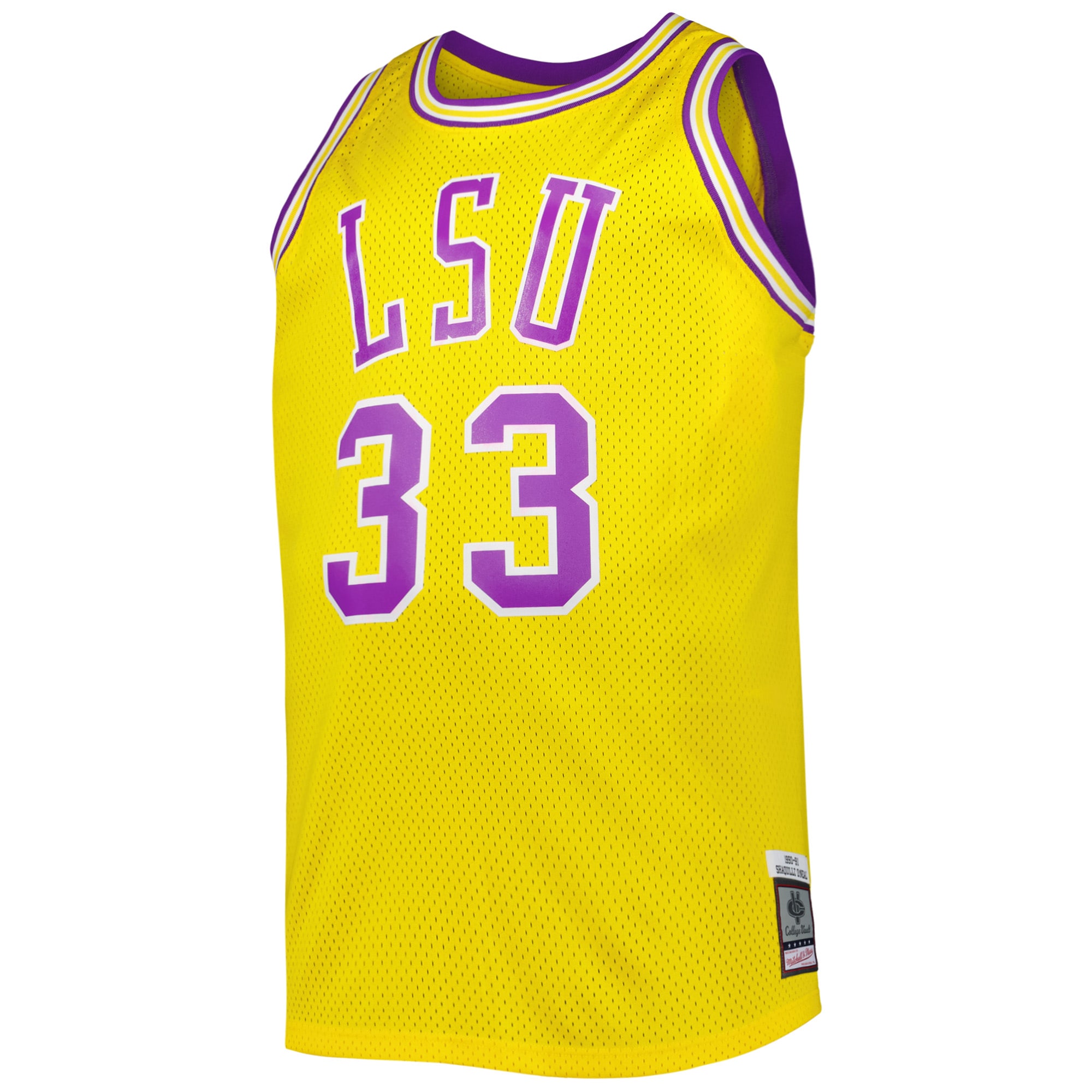 [DDG] Shaquille O'Neal LSU Tigers 1990/91 Big & Tall Swingman Jersey - Gold