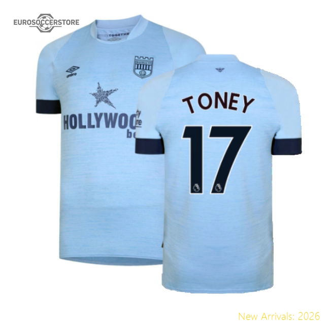 Official 2022-2023 Brentford Away Shirt (toney 17) - Premium Quality