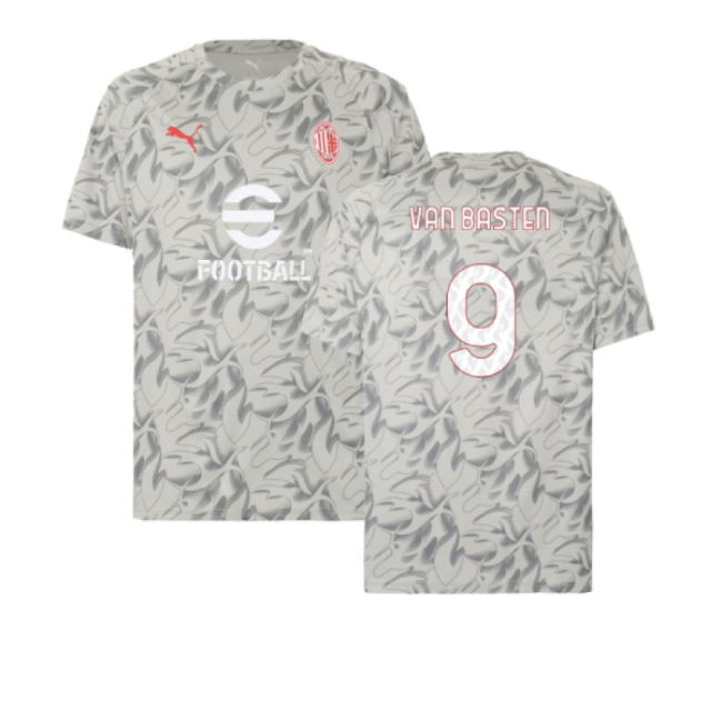 Red And Blacks Practice Shirt Van Basten #9 New Season Fan Favor (v8)
