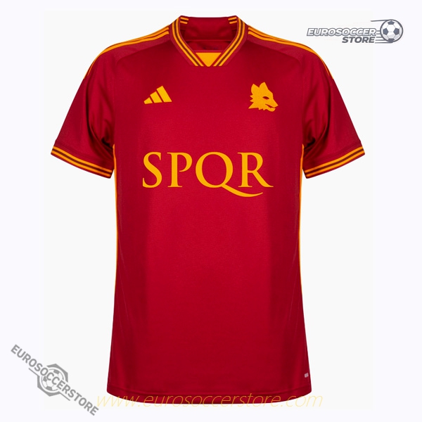 AS Roma's 23-24 Home Jersey Featuring SPQR Sponsorship